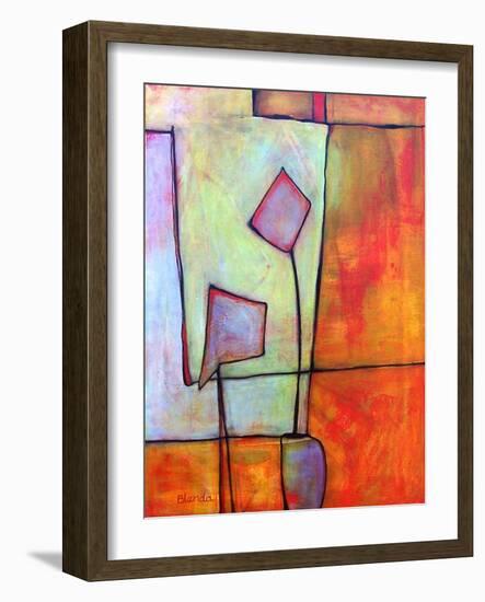 Abstract Art Window Dressing Tangerine Orange-Blenda Tyvoll-Framed Art Print