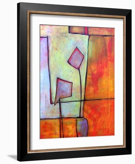 Abstract Art Window Dressing Tangerine Orange-Blenda Tyvoll-Framed Art Print