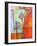 Abstract Art Window Dressing Tangerine Orange-Blenda Tyvoll-Framed Art Print