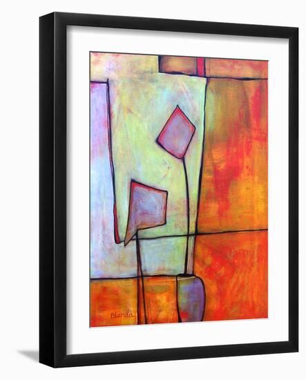 Abstract Art Window Dressing Tangerine Orange-Blenda Tyvoll-Framed Art Print