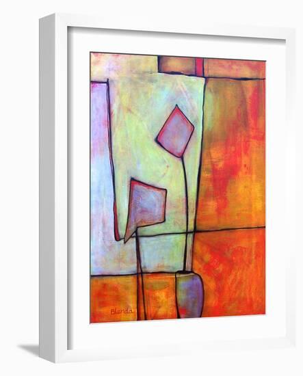 Abstract Art Window Dressing Tangerine Orange-Blenda Tyvoll-Framed Art Print