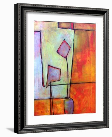 Abstract Art Window Dressing Tangerine Orange-Blenda Tyvoll-Framed Art Print