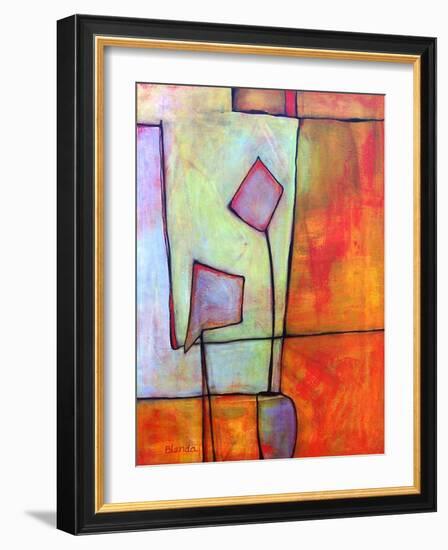 Abstract Art Window Dressing Tangerine Orange-Blenda Tyvoll-Framed Art Print