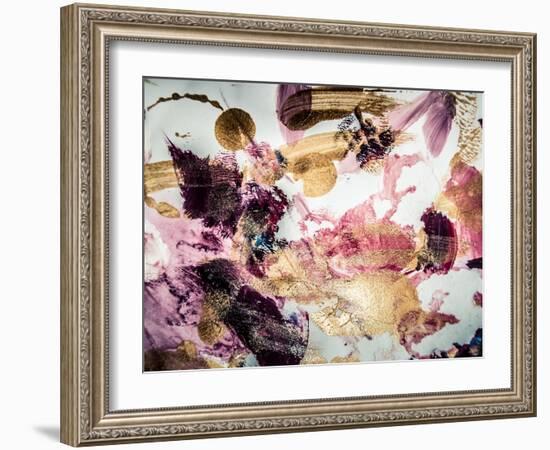 Abstract Art with Gold Colors and Sparkles. Creative Background. Hand Painted Card. Beautiful Paint-CARACOLLA-Framed Art Print