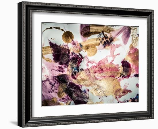 Abstract Art with Gold Colors and Sparkles. Creative Background. Hand Painted Card. Beautiful Paint-CARACOLLA-Framed Art Print