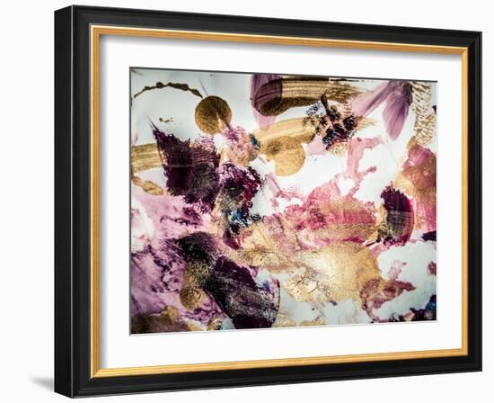 Abstract Art with Gold Colors and Sparkles. Creative Background. Hand Painted Card. Beautiful Paint-CARACOLLA-Framed Art Print