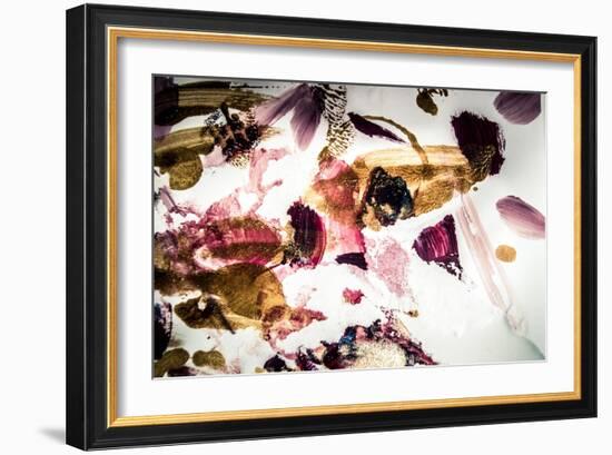 Abstract Art with Gold Colors and Sparkles. Creative Background. Hand Painted Card. Beautiful Paint-CARACOLLA-Framed Art Print