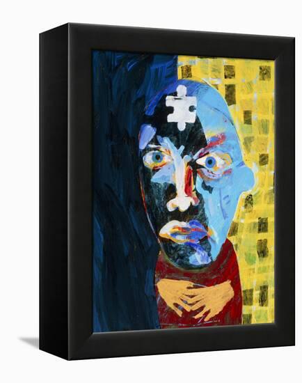 Abstract Artwork of Man Depicting Mental Illness-Paul Brown-Framed Premier Image Canvas