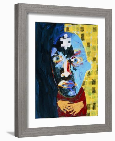 Abstract Artwork of Man Depicting Mental Illness-Paul Brown-Framed Photographic Print