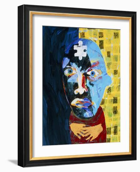 Abstract Artwork of Man Depicting Mental Illness-Paul Brown-Framed Photographic Print