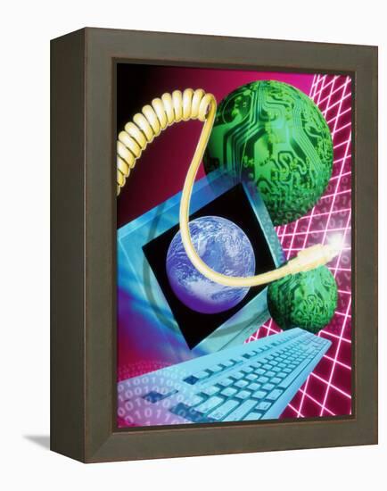 Abstract Artwork of the World Wide Web-Victor Habbick-Framed Premier Image Canvas