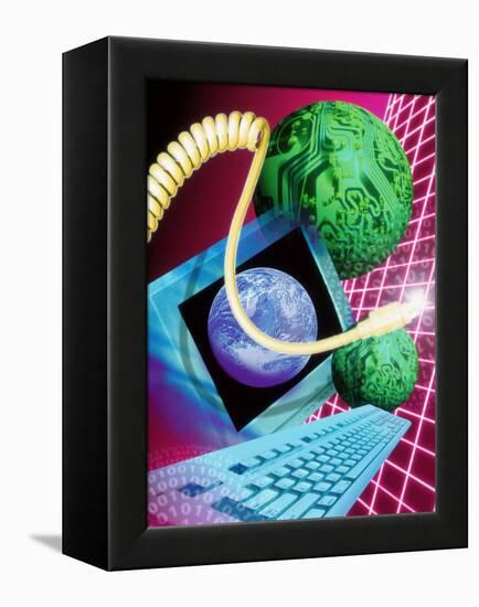 Abstract Artwork of the World Wide Web-Victor Habbick-Framed Premier Image Canvas