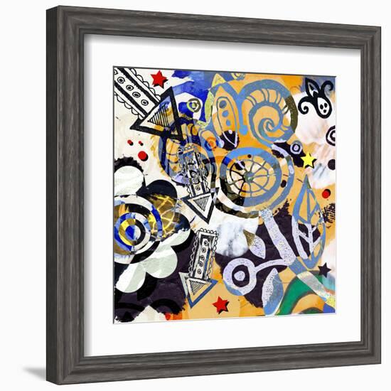 Abstract Background, Color Painted Graffiti-Andriy Zholudyev-Framed Art Print