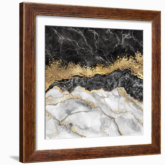 Abstract Background, Creative Texture of Marble and Gold Foil, Decorative Marbling, Artificial Fash-null-Framed Premium Giclee Print