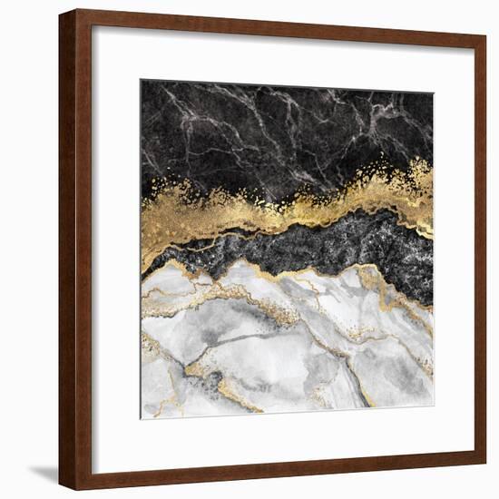 Abstract Background, Creative Texture of Marble and Gold Foil, Decorative Marbling, Artificial Fash-null-Framed Premium Giclee Print