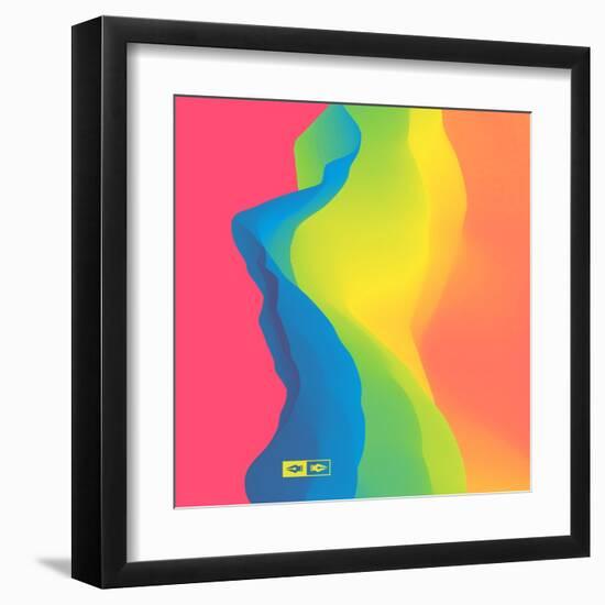 Abstract Background. Dynamic Effect. Futuristic Technology Style. Motion Vector Illustration.-Login-Framed Art Print