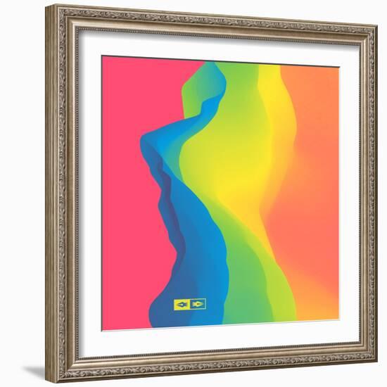 Abstract Background. Dynamic Effect. Futuristic Technology Style. Motion Vector Illustration.-Login-Framed Art Print