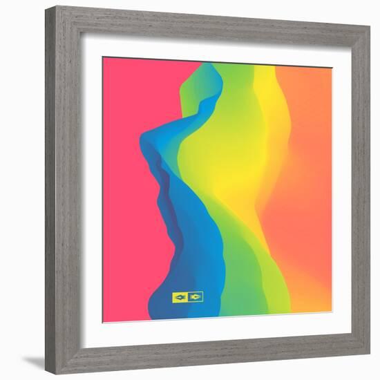 Abstract Background. Dynamic Effect. Futuristic Technology Style. Motion Vector Illustration.-Login-Framed Art Print