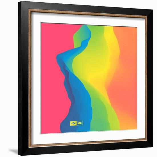 Abstract Background. Dynamic Effect. Futuristic Technology Style. Motion Vector Illustration.-Login-Framed Art Print