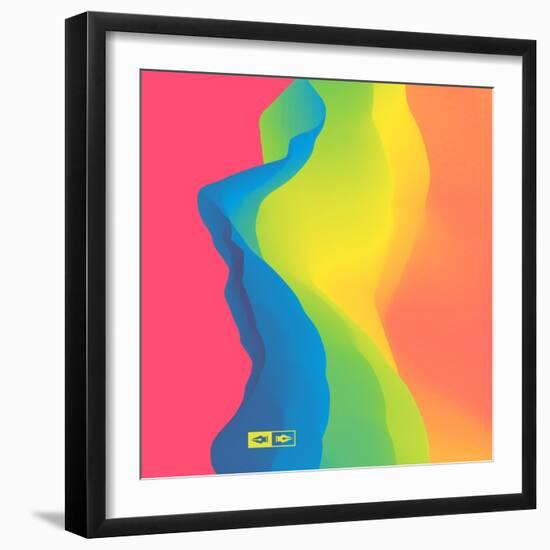 Abstract Background. Dynamic Effect. Futuristic Technology Style. Motion Vector Illustration.-Login-Framed Art Print