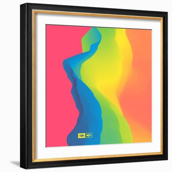 Abstract Background. Dynamic Effect. Futuristic Technology Style. Motion Vector Illustration.-Login-Framed Art Print