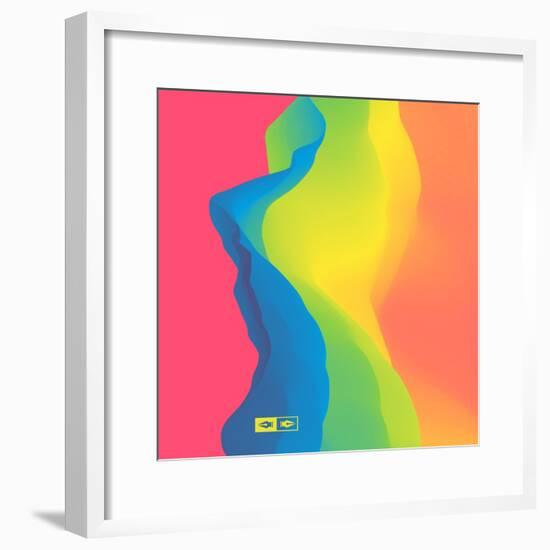 Abstract Background. Dynamic Effect. Futuristic Technology Style. Motion Vector Illustration.-Login-Framed Premium Giclee Print