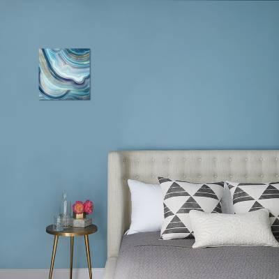 Designart Blue agate isolated'Stone Photographic on Wrapped Canvas set -  36x28 - 3 Panels - Bed Bath & Beyond - 32979990