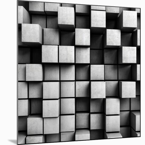 Abstract Background From Concrete Cubes-FreshPaint-Mounted Premium Giclee Print