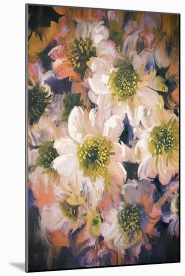 Abstract Background of Flowers,Illustration Painting-Tithi Luadthong-Mounted Art Print