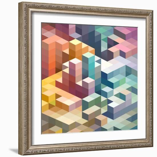 Abstract Background of Geometric Shapes-theromb-Framed Art Print