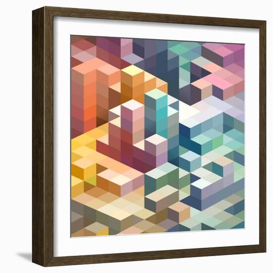 Abstract Background of Geometric Shapes-theromb-Framed Art Print