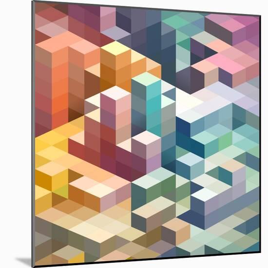 Abstract Background of Geometric Shapes-theromb-Mounted Art Print