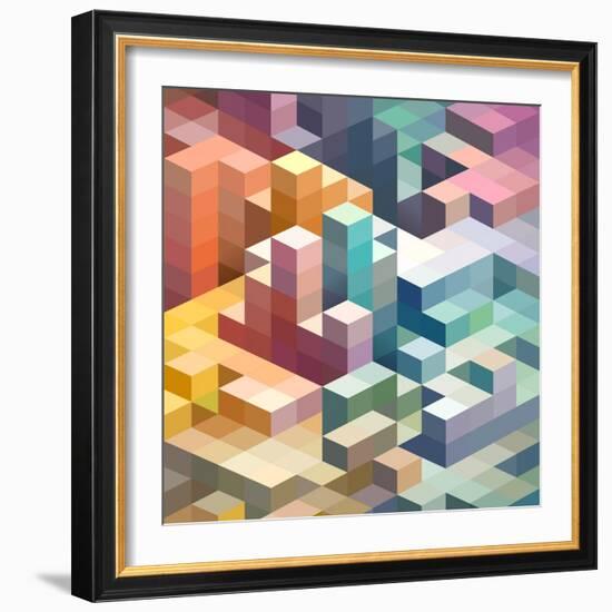 Abstract Background of Geometric Shapes-theromb-Framed Art Print