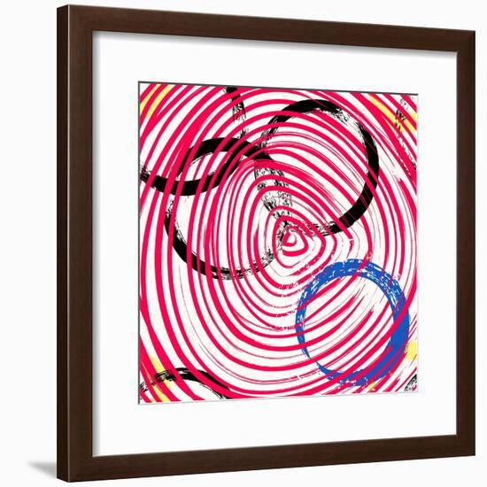 Abstract Background Pattern, with Circles, Strokes and Splashes-Kirsten Hinte-Framed Premium Giclee Print