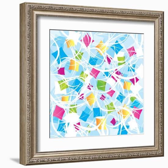 Abstract Background With Geometrical Objects-Blan-k-Framed Art Print