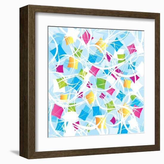 Abstract Background With Geometrical Objects-Blan-k-Framed Art Print