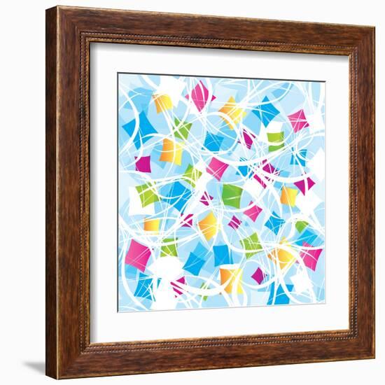 Abstract Background With Geometrical Objects-Blan-k-Framed Art Print