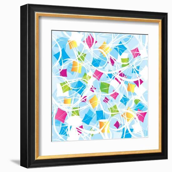 Abstract Background With Geometrical Objects-Blan-k-Framed Art Print