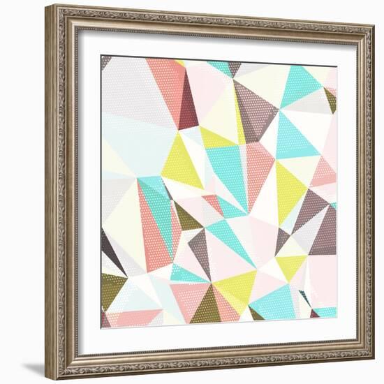 Abstract Background with Triangles and Colorful Geometric Shapes. Texture Pattern for Covers, Banne-Romas_Photo-Framed Art Print