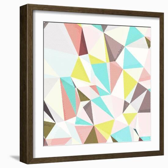 Abstract Background with Triangles and Colorful Geometric Shapes. Texture Pattern for Covers, Banne-Romas_Photo-Framed Art Print