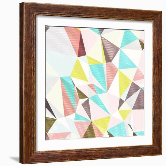 Abstract Background with Triangles and Colorful Geometric Shapes. Texture Pattern for Covers, Banne-Romas_Photo-Framed Premium Giclee Print