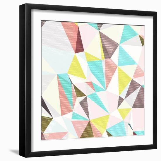 Abstract Background with Triangles and Colorful Geometric Shapes. Texture Pattern for Covers, Banne-Romas_Photo-Framed Premium Giclee Print