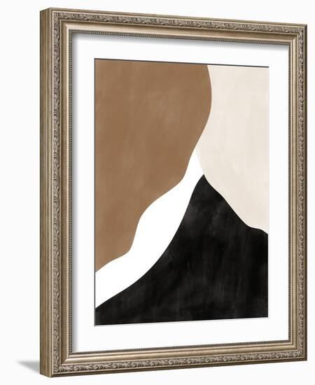 Abstract Beige and Brown Art No.1-Elena Ristova-Framed Giclee Print