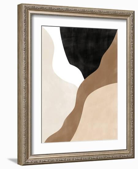 Abstract Beige and Brown Art No.2-Elena Ristova-Framed Giclee Print