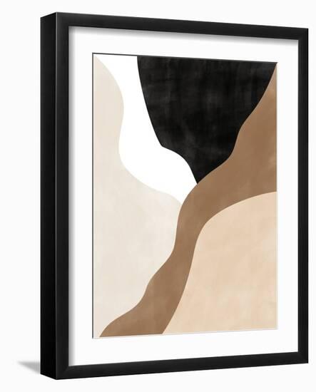 Abstract Beige and Brown Art No.2-Elena Ristova-Framed Giclee Print