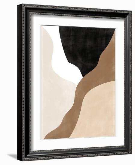 Abstract Beige and Brown Art No.2-Elena Ristova-Framed Giclee Print