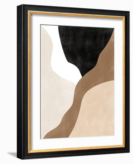 Abstract Beige and Brown Art No.2-Elena Ristova-Framed Giclee Print