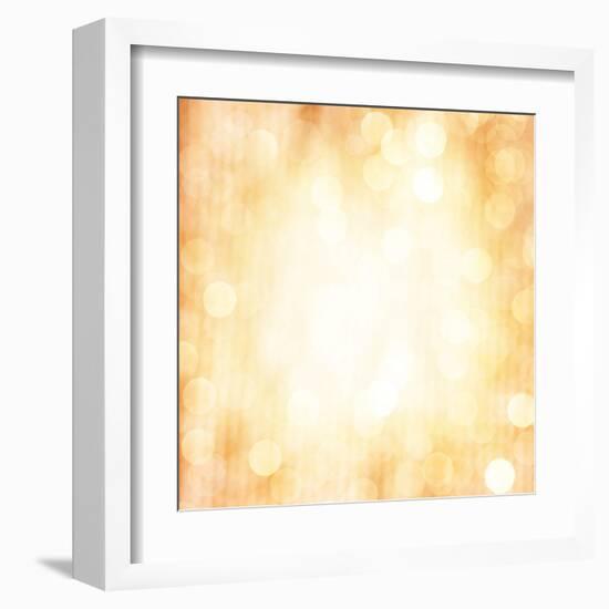 Abstract Beige Blur Background-Anna Omelchenko-Framed Art Print