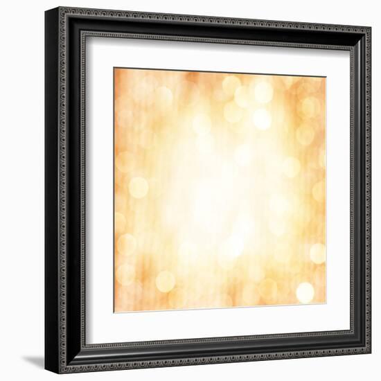 Abstract Beige Blur Background-Anna Omelchenko-Framed Art Print