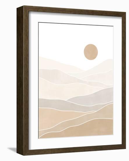 Abstract Beige Landscape-Elena Ristova-Framed Giclee Print